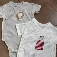 UNIQLボディスーツ　肌着　新生児　ライオン　ロンパース2点セット　60
