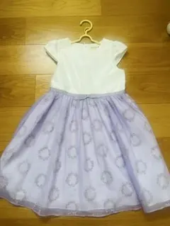 ブランシェス　フリル袖 ラベンダー ワンピース