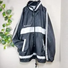 Champion 90s ウィンドブレーカー L 黒 ドローコード ジャンバーのサムネイル