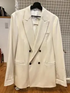ZARA ホワイト ダブルブレスト テーラードジャケット EUR 50