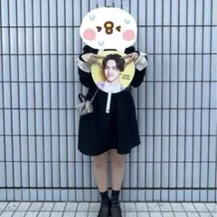 GRL ブラック長袖ミニワンピース