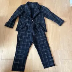 フォーマルスーツセット 黒とグレー チェック柄