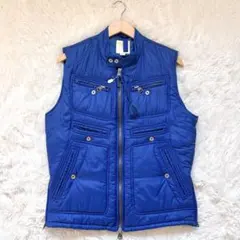 ★未使用級★ DIESEL／ディーゼル　ダウンベスト　ブルー　ミリタリー　L