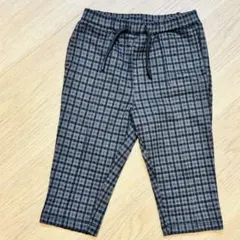 美品♡H&Mグレー系チェック ピンタックジョガーパンツ 80