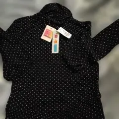 Basic Land M 黒 ドット柄 長袖トップス