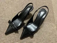 ※最終値下げ　ZARA ザラ　パンプス　ミュール　ブラック　リボン　22.5