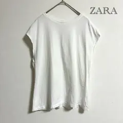 【美品】ZARA ザラ フレンチスリーブ Tシャツ 白 ホワイト Sのサムネイル