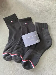 【24-27.5cm 3足セット】トミー ヒルフィガー 厚手 靴下 メンズ