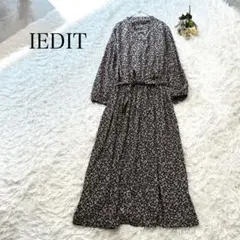 IEDIT イディット ロングワンピース 長袖 花柄　ゆったり　LL フェリシモ