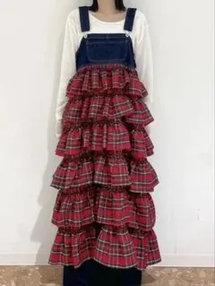 w closet フリルティアードジャンパースカート / レイヤードワンピース