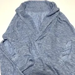 無印良品　麻のストール　ブルー　手穴あり。のサムネイル