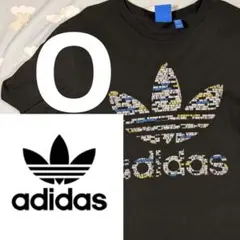 adidas アディダス 総柄ロゴ Tシャツ ブラック