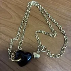 MOSCHINO ハートモチーフ ネックレス ゴールド ブラックのサムネイル
