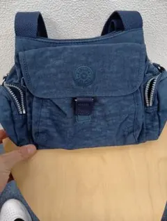 Kipling ショルダーバッグ ナイロン ブルー 多ポケット