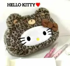新入荷ハローキティ❤️ぬいぐるみポーチ ペンケース コスメポーチ 豹柄レオパード