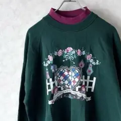 昭和レトロ　花柄　トレーナー　USA ヴィンテージ