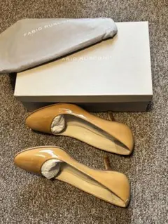 FABIO RUSCONI ベージュ ハイヒール 収納袋付き