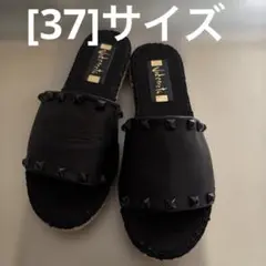 Vidorreta ヴィドレッタ スタッズ エスパドリーユ 黒サンダル【37】のサムネイル