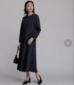 美品　Urs フォーマルフレアライン 長袖　ロングワンピース　L