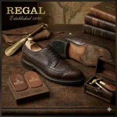 REGAL ウイングチップ シボ革 ビジネスシューズ 24.5cm EEのサムネイル