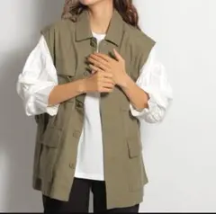 ニコアンド ミリタリーライクロングジレ