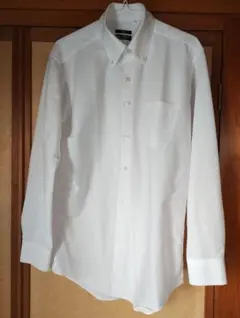 スーツセレクト ボタンダウンワイシャツ/ホワイト×ドビーストライプ