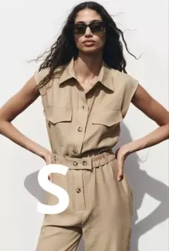【ZARA】襟付きノースリーブジャンプスーツ