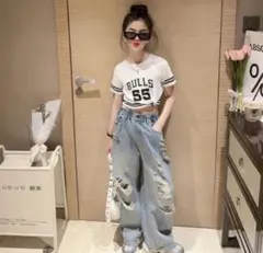 ダメージジーンズ　デニム　ボトム　★150サイズ★