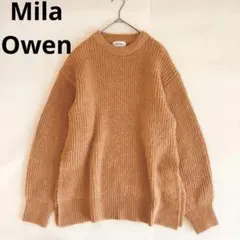 美品✨Mila Owen アルパカ混 畦編み クルーネックニット　オーバーサイズ