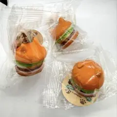 【新品未使用】ふわふわ ねこみみ ハンバーガーマスコットBC 3個セット