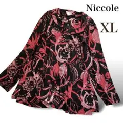 Niccole⭐️ニッコール 総柄 カーディガン トップス XL13号 ブラックのサムネイル