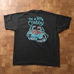 90s USA製　企業ロゴ　レストラン スーベニアTシャツ　ブラック　カニ　XL