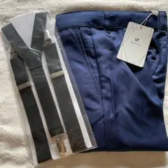 ★ボーイズ 学校 制服 パンツ キッズ サスペンダー付き 調節可能 5-6歳用