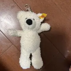 キーリング　テディベア　Steiff シュタイフ　ベアー　白　ホワイト　くま