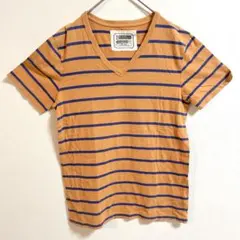21MEN Vネックボーダー半袖Tシャツ コットン100％　カジュアルのサムネイル