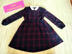 earth music&ecology☆ チェック柄ワンピース 襟付き Mサイズ