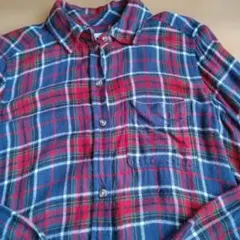 AMERICAN　EAGLE☆チェック柄長袖シャツ　XS　ロングシャツ