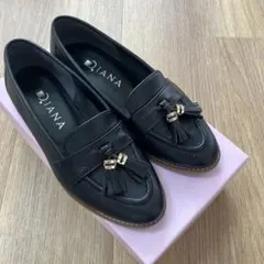 D.IANA ブラックローファー 21.5cm