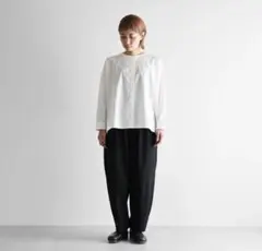 HUIS ハウス遠州織物コードレーンバルーンパンツロング（ブラック）506L