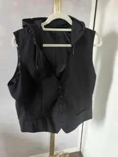 UNIQLO フード付き ベスト ブラック XL