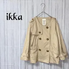 【イッカ】 ジャケット ダブルボタン エポレット付 ピーコート風 L
