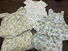 【80-90cm】女の子　花柄　セットアップ　3点セット　ブラウス