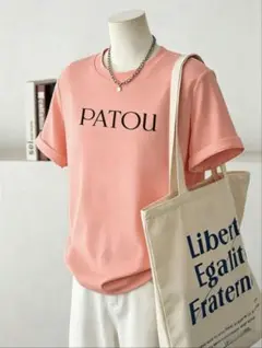 Sサイズ　PATOU ロゴ 半袖 Tシャツ ピンクのサムネイル