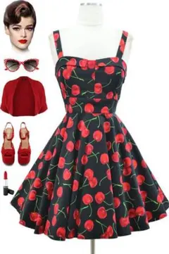 チェリー柄ワンピース　spank! spank me! ファンシーアラモード