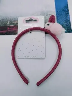 ウサギ耳付きピンクヘアバンド