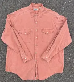 80s L.L.Bean 長袖シャツ サーモンピンクUSA製