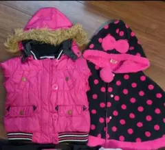 ダウン.ポンチョ.パーカー３点セット…100cm