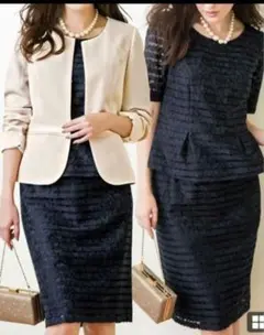 美品　3点セット　 レーススーツ セットアップ スカートスーツ ウォッシャブル