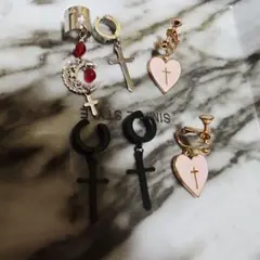 イヤーカフ　イヤリングセット　十字架