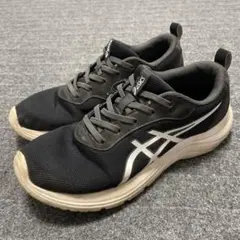 asics ブラック ランニングシューズ　学生通学にて使用　25.0cm